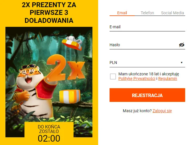 Rejestracja w Spinamba